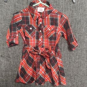 3/$15 Real Love Black and Red Girls Plaid Dress